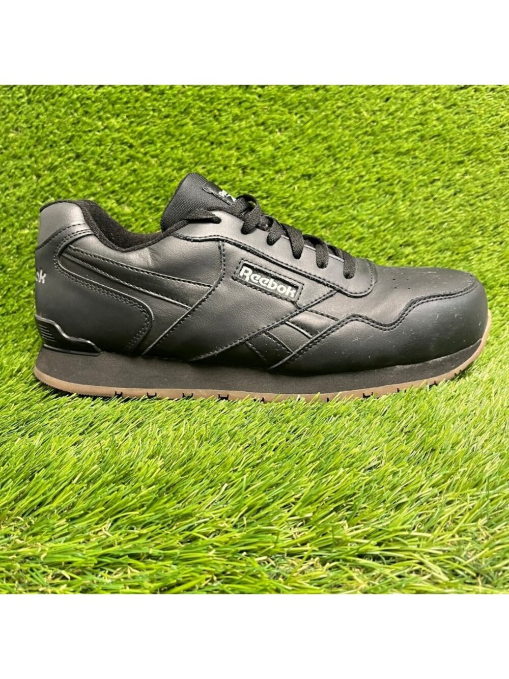 Reebok Harman Mens Size 11 Black Gum Leather Composite Toe Safety Work Shoes